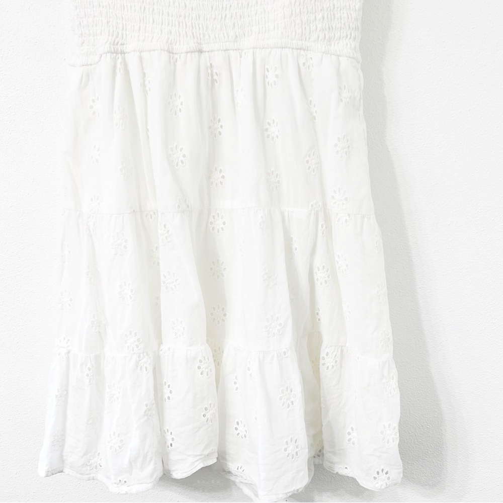 Hollister White Eyelet Puff Sleeve Mini Dress Medium - Picture 6 of 6